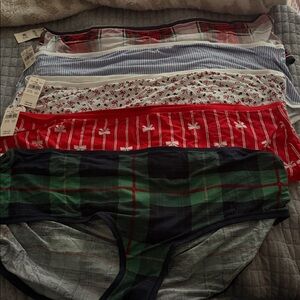 Aerie Women's Patterned Panties Set - Red, Green, Blue